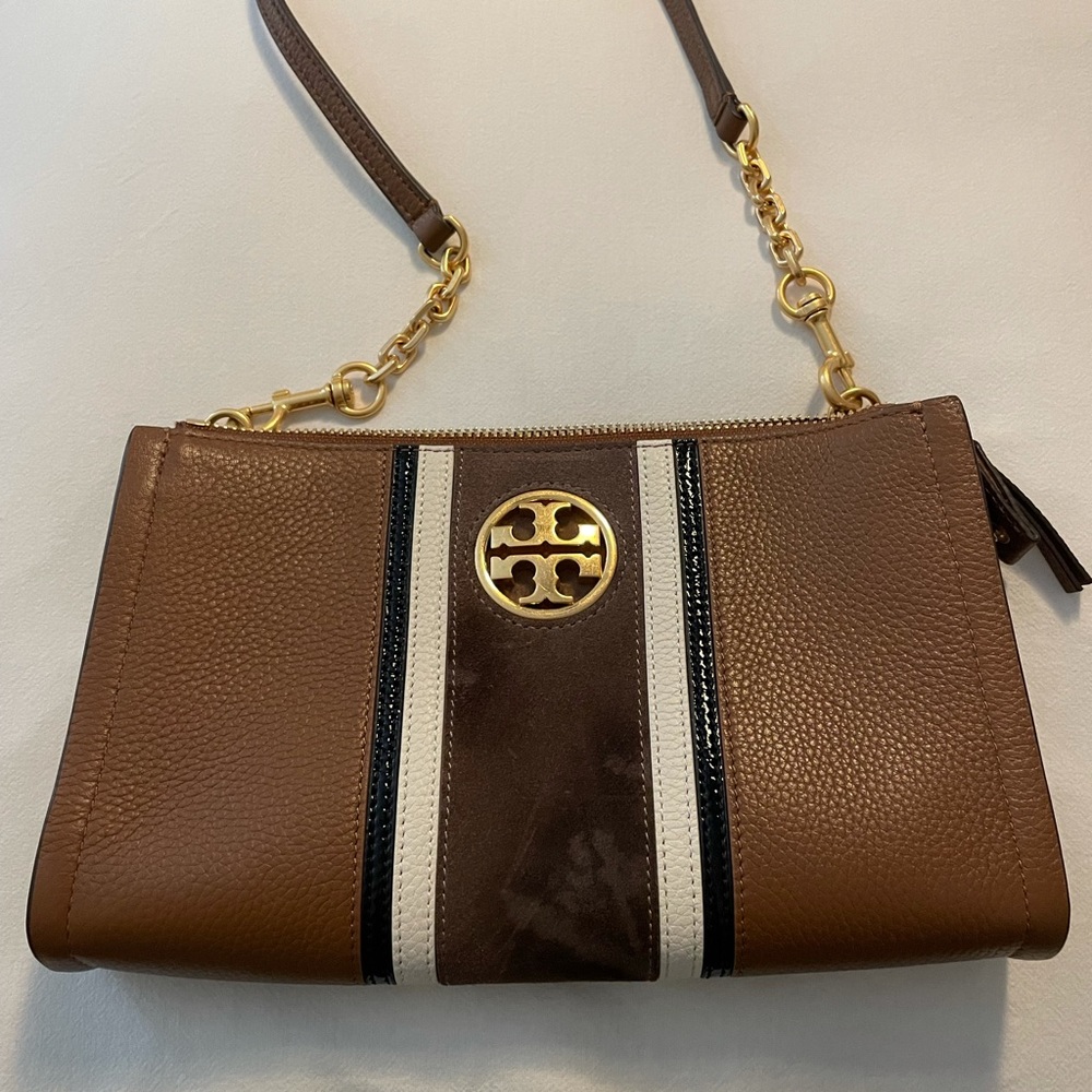 Tory Burch Carson Striped Leather Crossbody